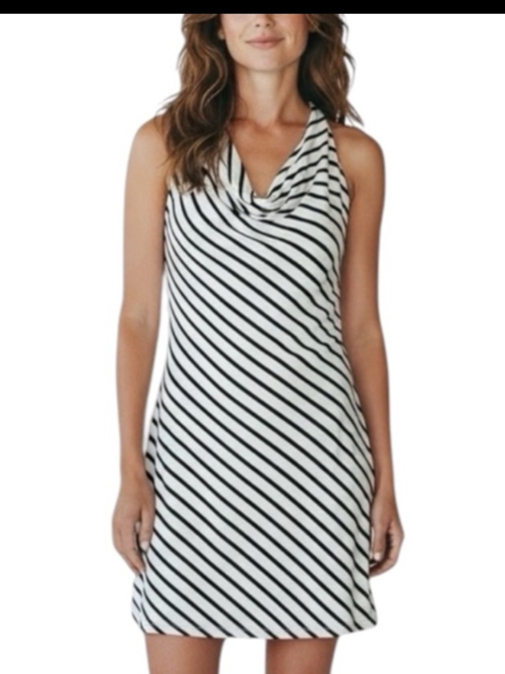 WHBM Sleeveless Casual Collared Dress in a Striped Pattern Size Small NWT